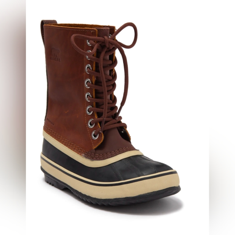 Sorel 1964 leather lace up duck boot women size 10